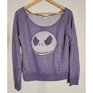 Disney Parks Nightmare Before Christmas Women M Purple Wide Neck Jack Skellingto